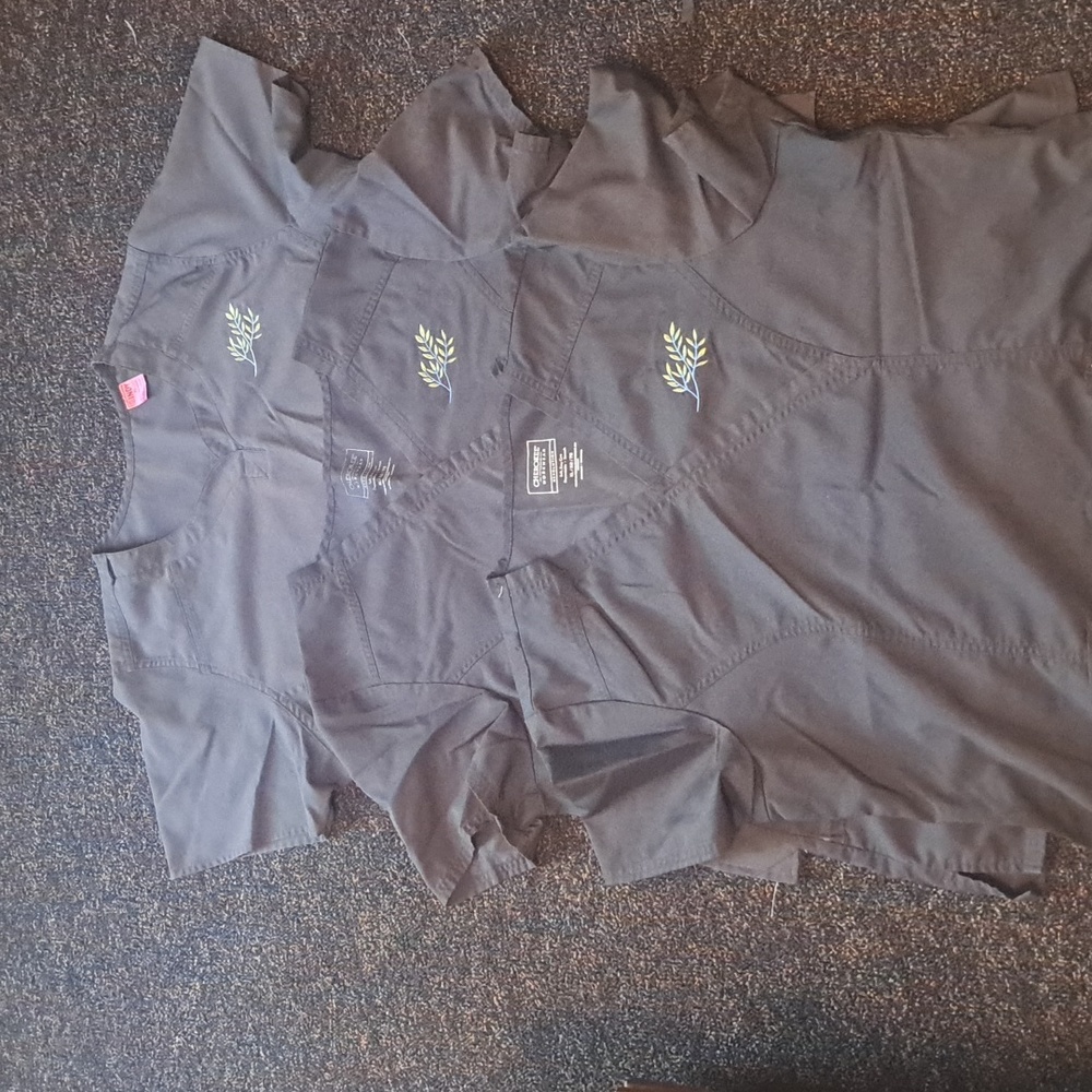 3 Gray Scrub Tops XL